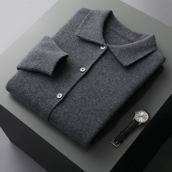 Men's Merino Wool Knit Cardigan Jacket