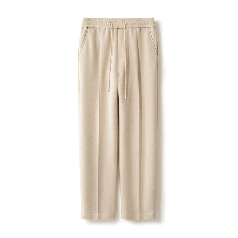 Men's Wool Blend Straight-Leg Knit Trousers