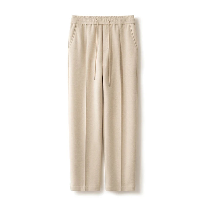 Men's Wool Blend Straight-Leg Knit Trousers