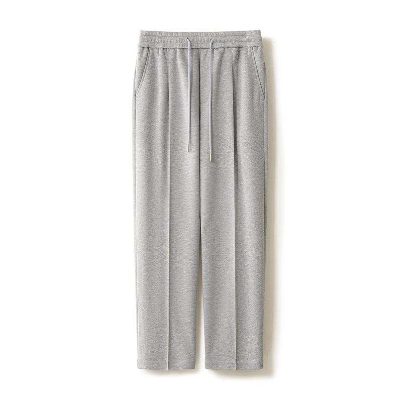 Men's Wool Blend Straight-Leg Knit Trousers