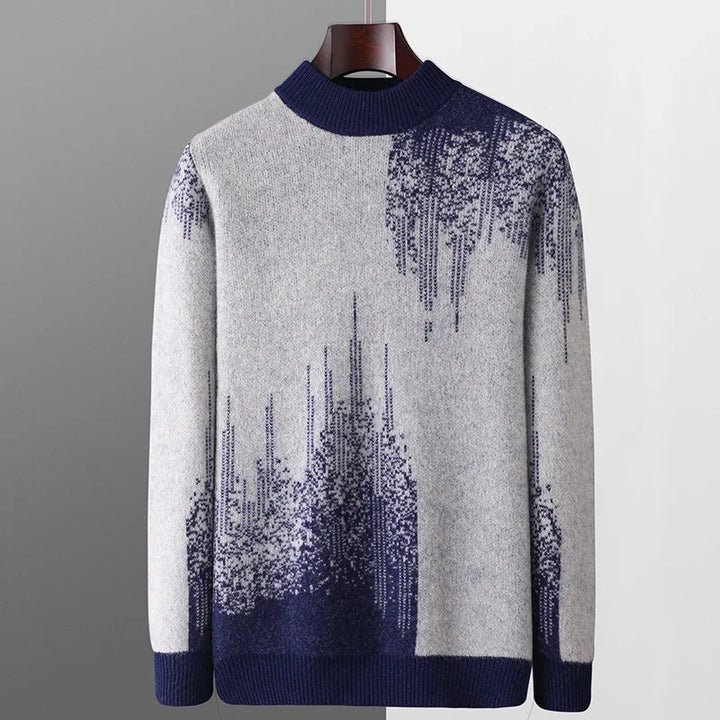 Men's Wool Jacquard Pullover Sweater
