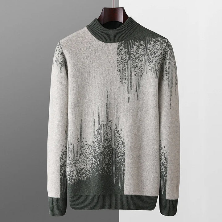 Men's Wool Jacquard Pullover Sweater