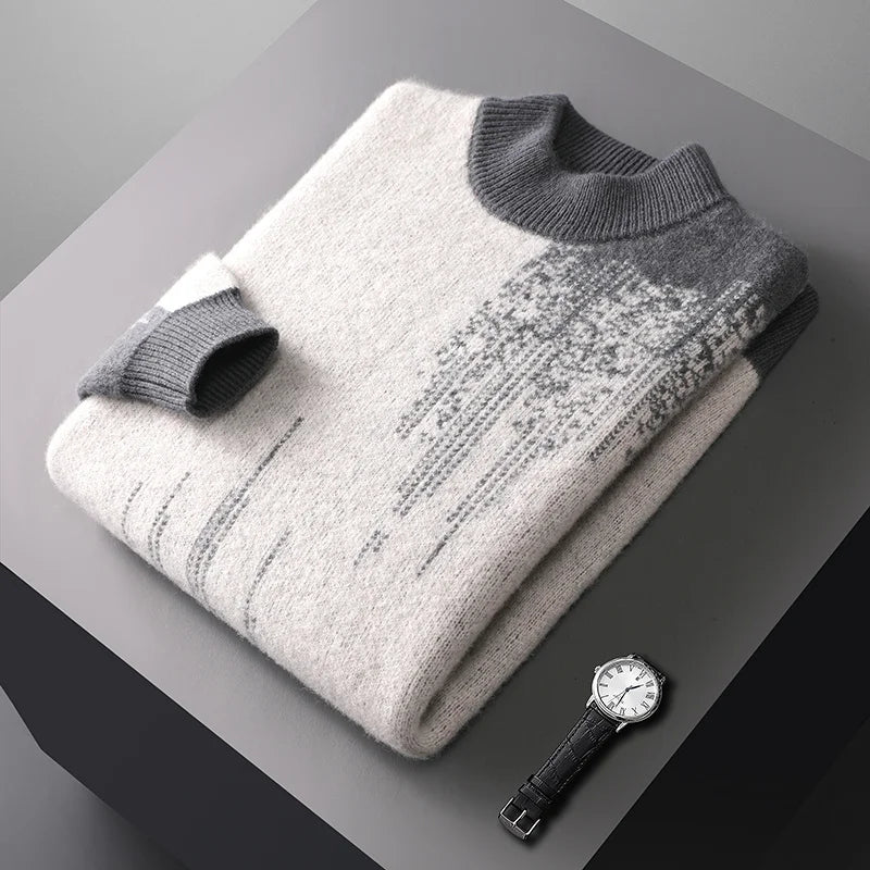 Men's Wool Jacquard Pullover Sweater