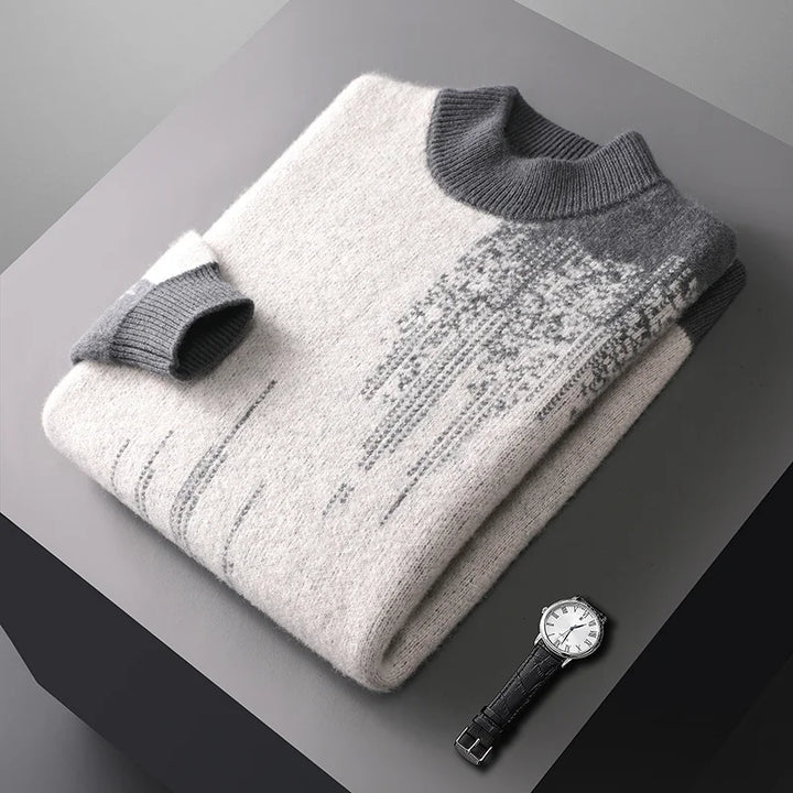 Men's Wool Jacquard Pullover Sweater