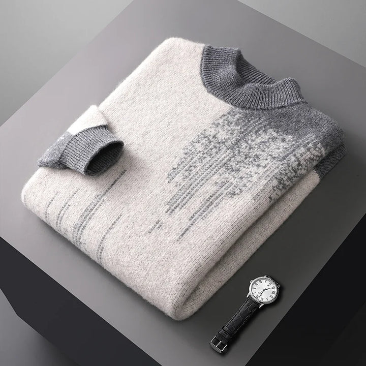 Men's Wool Jacquard Pullover Sweater