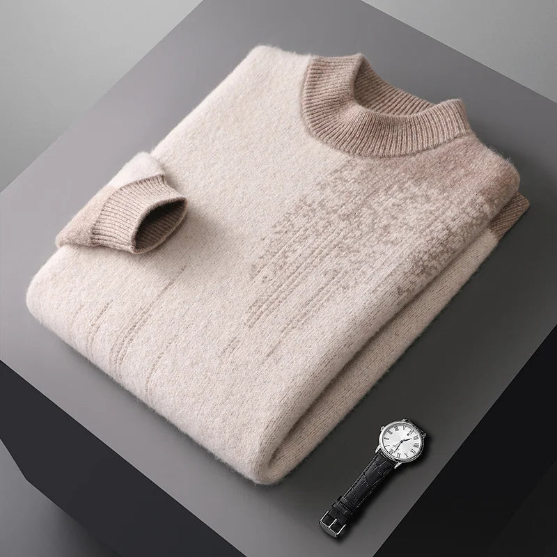 Men's Wool Jacquard Pullover Sweater