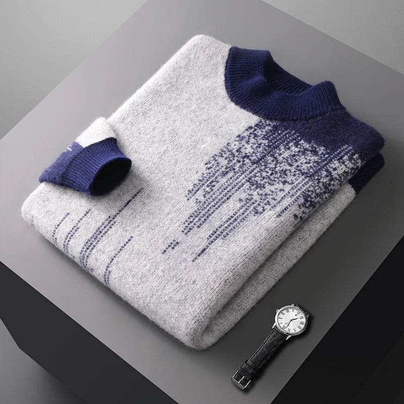 Men's Wool Jacquard Pullover Sweater