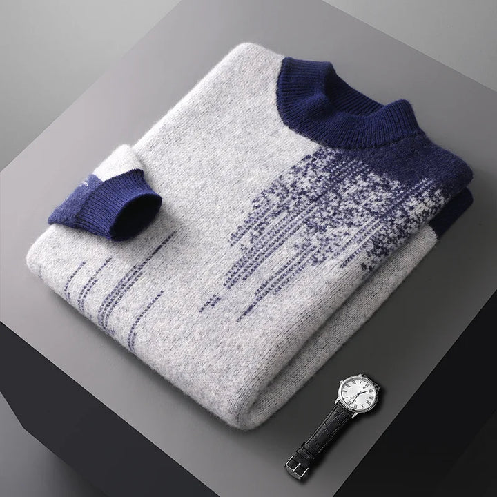 Men's Wool Jacquard Pullover Sweater
