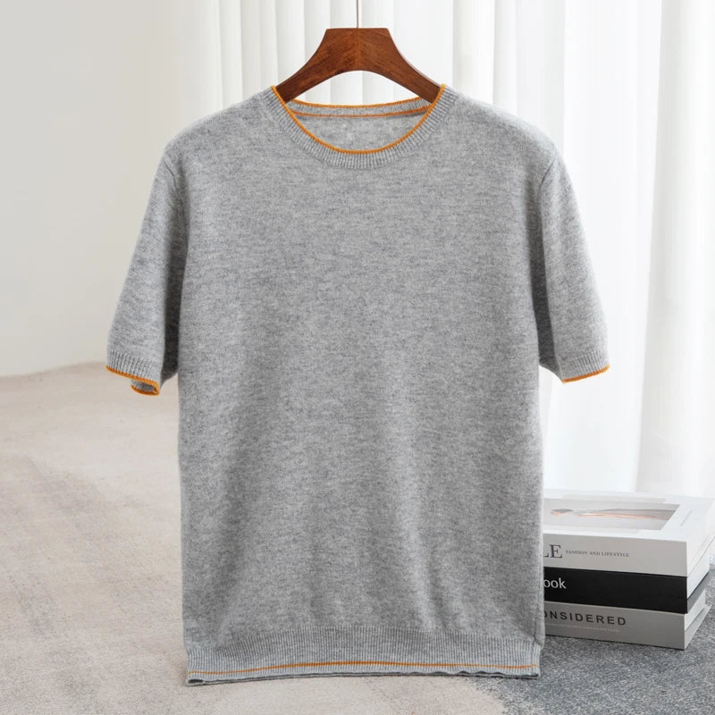 Men's Wool Knit Short Sleeve Pullover