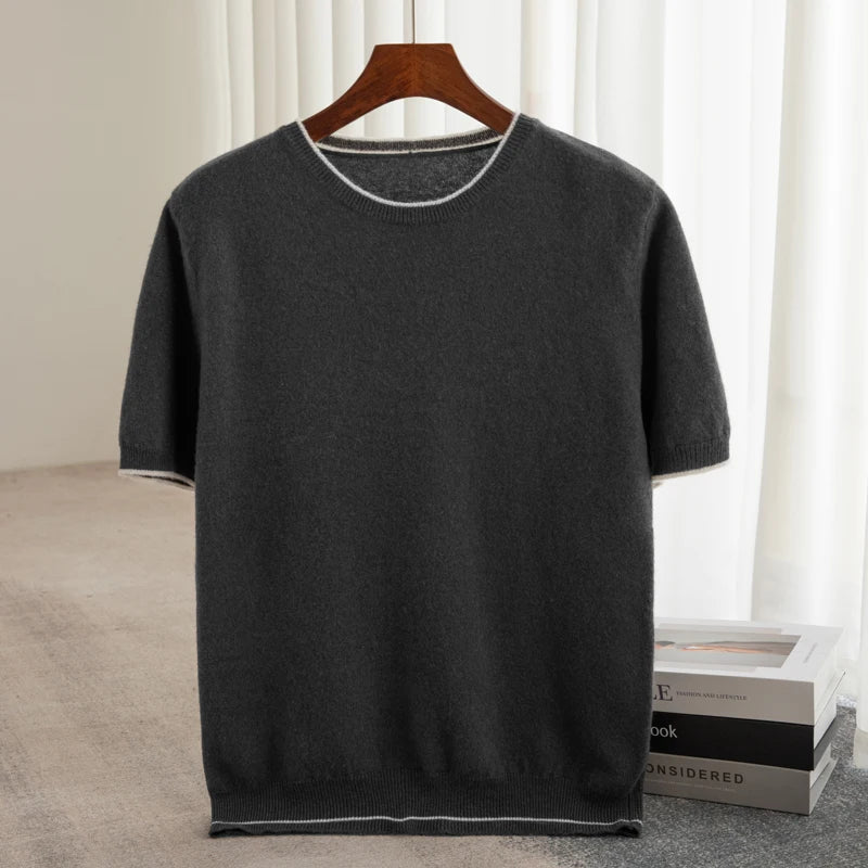 Men's Wool Knit Short Sleeve Pullover