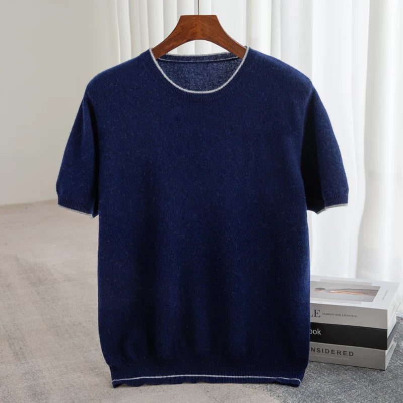 Men's Wool Knit Short Sleeve Pullover