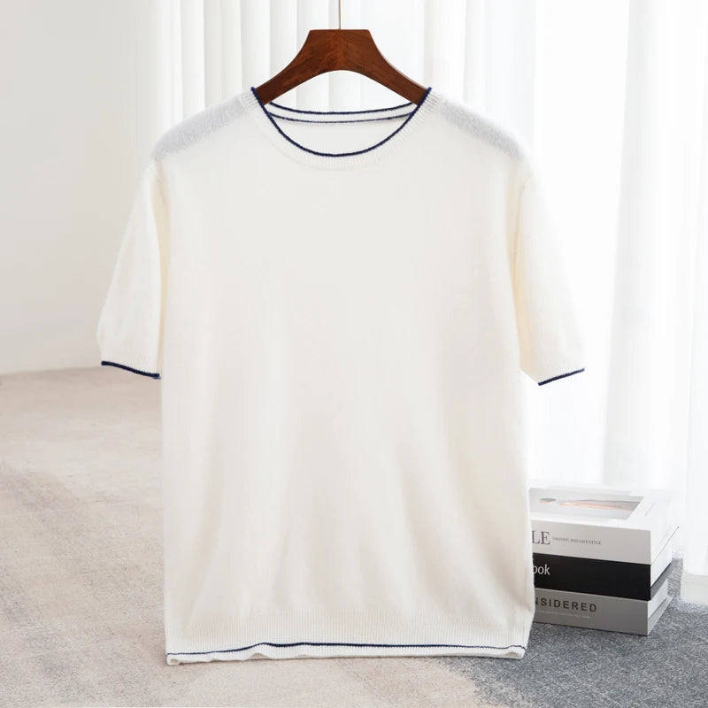 Men's Wool Knit Short Sleeve Pullover