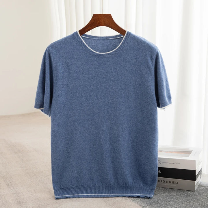 Men's Wool Knit Short Sleeve Pullover