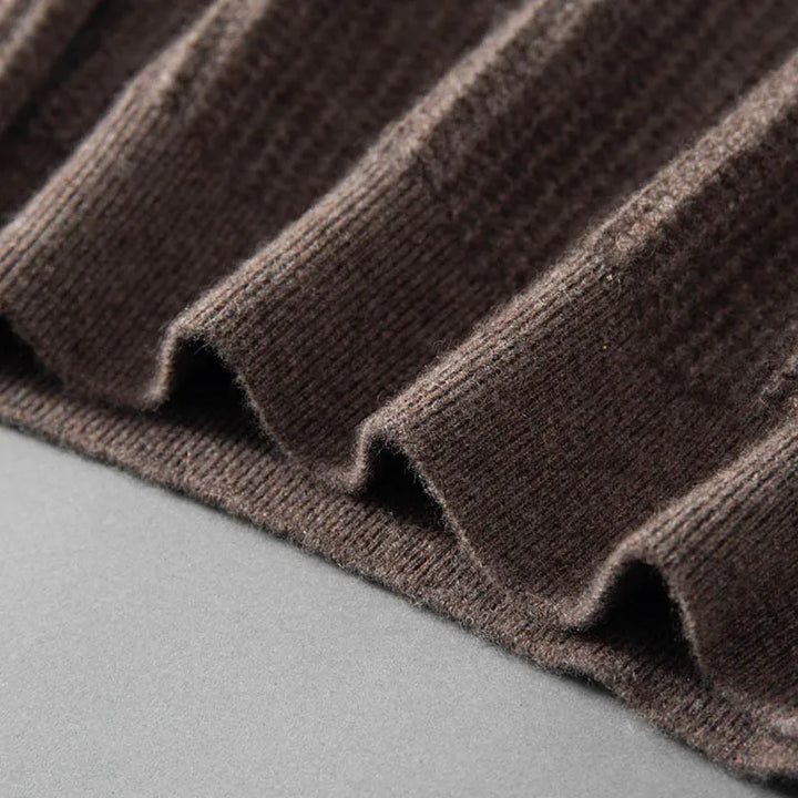 Men's 100% Baby Cashmere Ribbed Mock Neck Sweater
