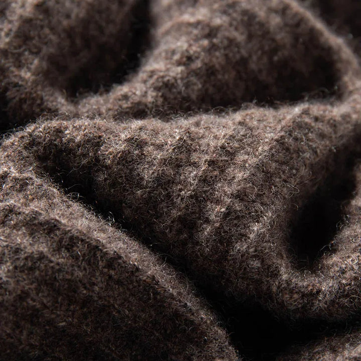 Men's 100% Baby Cashmere Ribbed Mock Neck Sweater