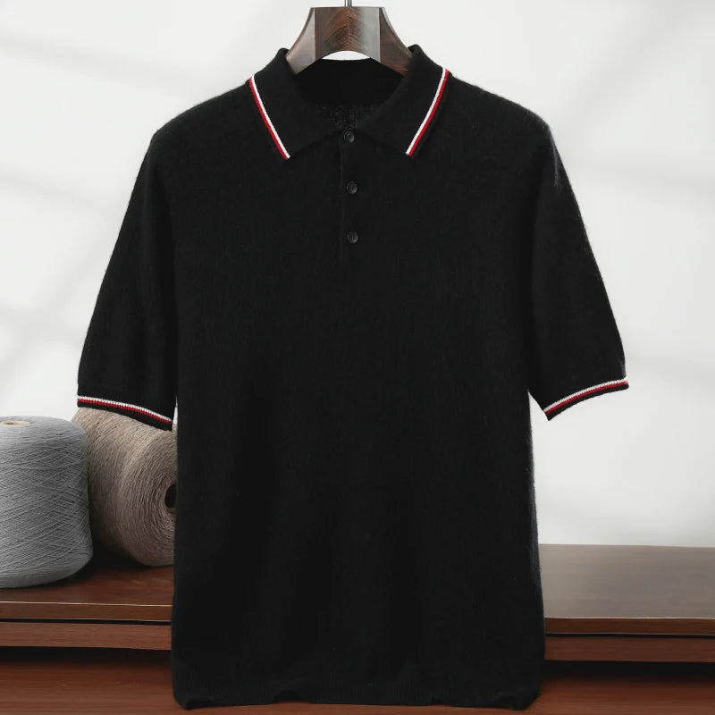 Men's Cashmere Knit Polo Shirt