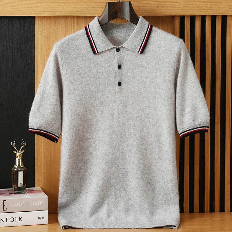 Men's Cashmere Knit Polo Shirt