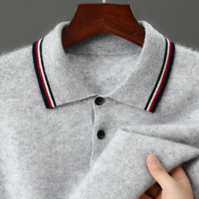 Men's Cashmere Knit Polo Shirt
