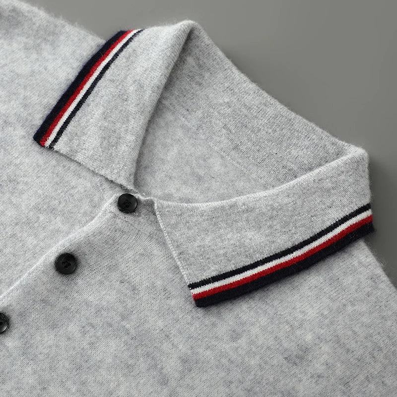 Men's Cashmere Knit Polo Shirt