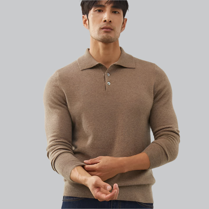 Men's Cashmere Polo Sweater