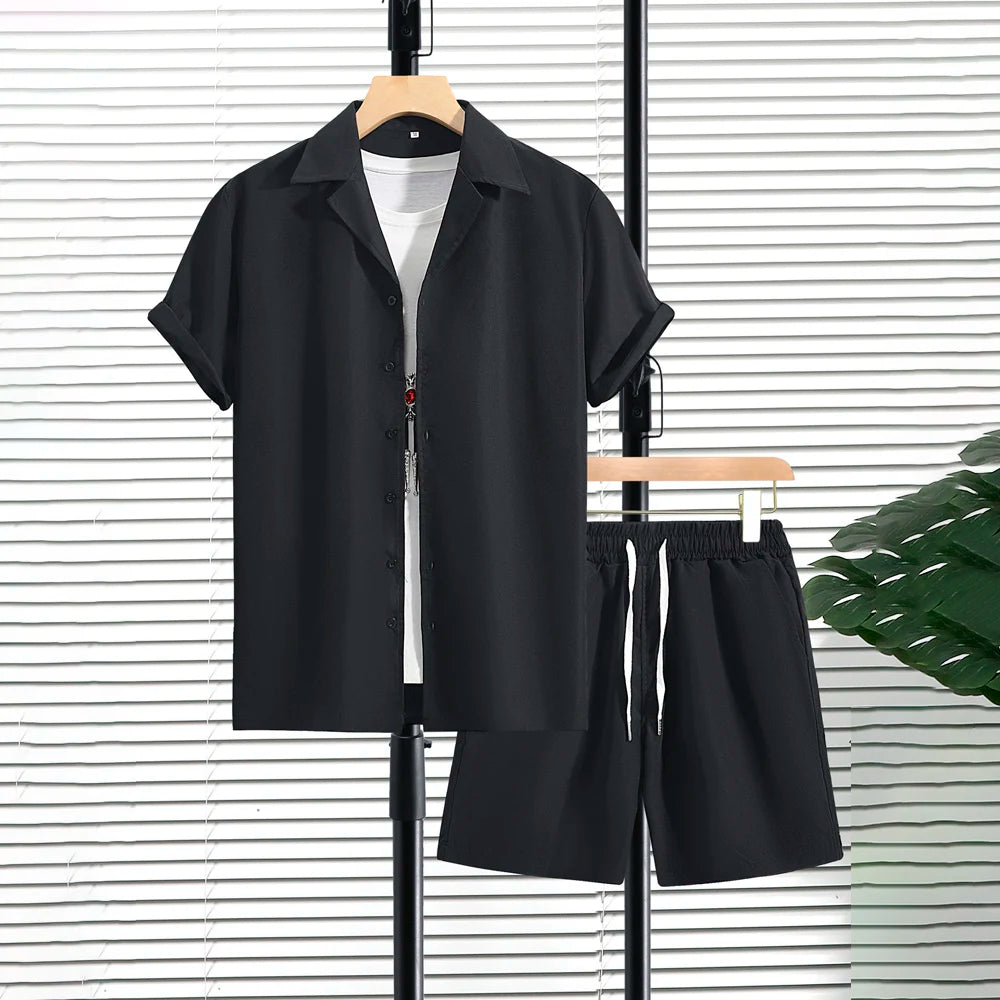Men's Casual Short Sleeve Beachwear Set