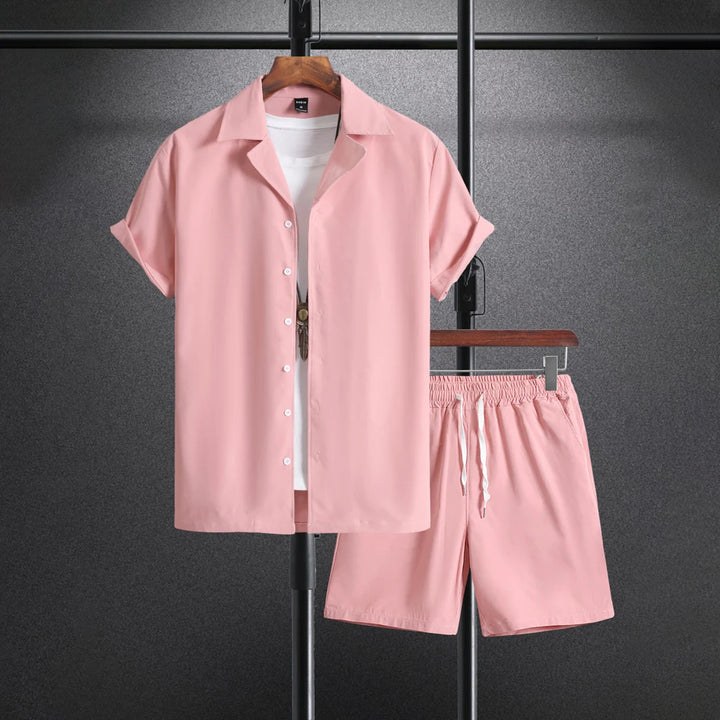 Men's Casual Short Sleeve Beachwear Set
