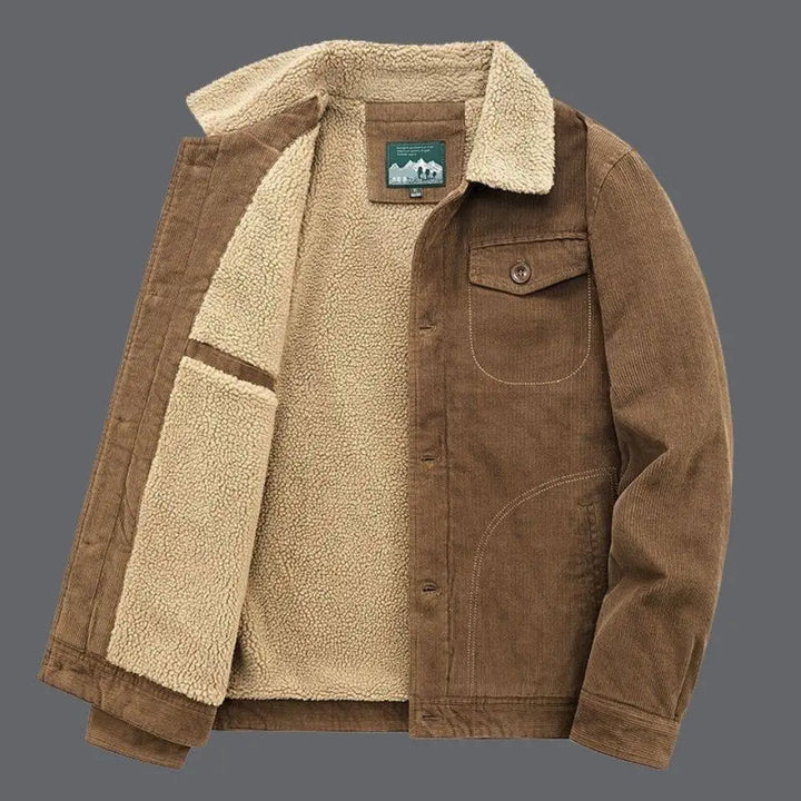 Men's Corduroy Sherpa Lined Trucker Jacket