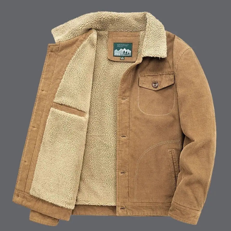 Men's Corduroy Sherpa Lined Trucker Jacket