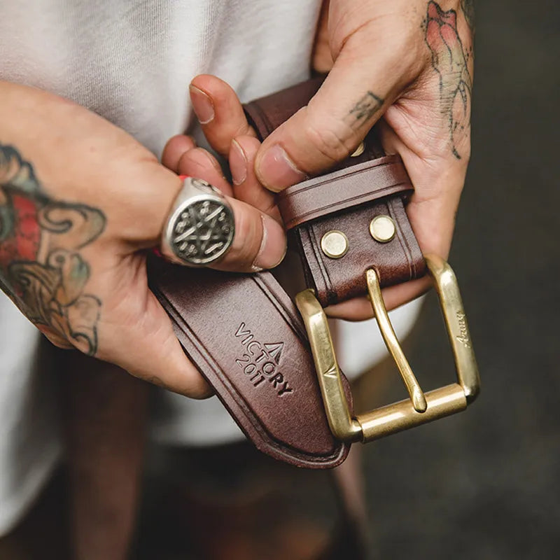 Men’s Genuine Leather Pin Buckle Belt