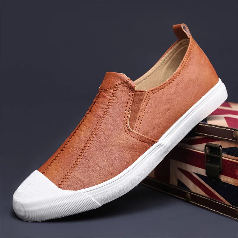 Men's Leather Slip-On Casual Loafers