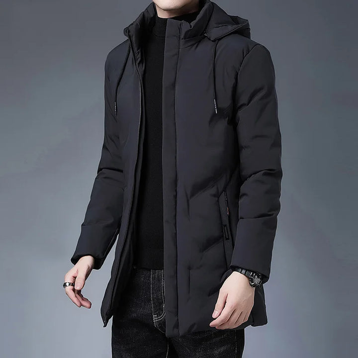  Men's Long Hooded Puffer Jacket Down Fill