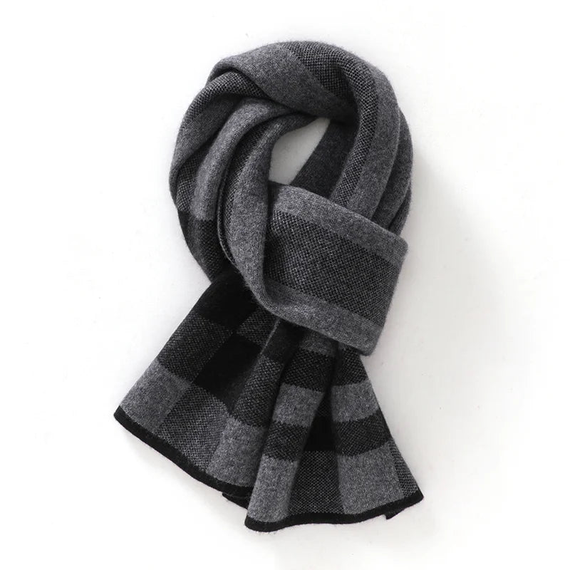 Men's Plaid Cashmere Wool Scarf