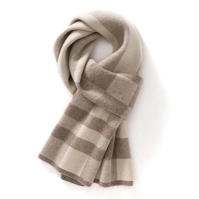 Men's Plaid Cashmere Wool Scarf