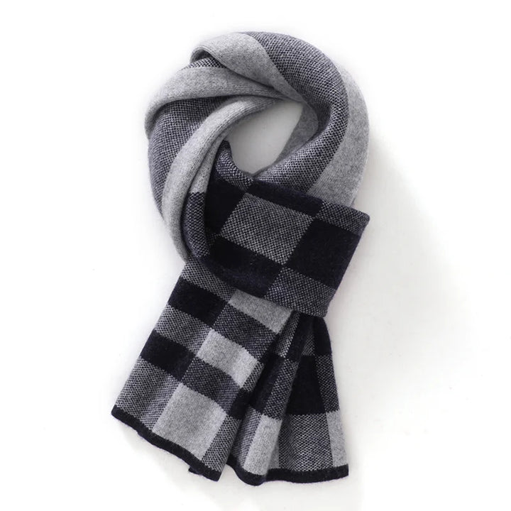Men's Plaid Cashmere Wool Scarf