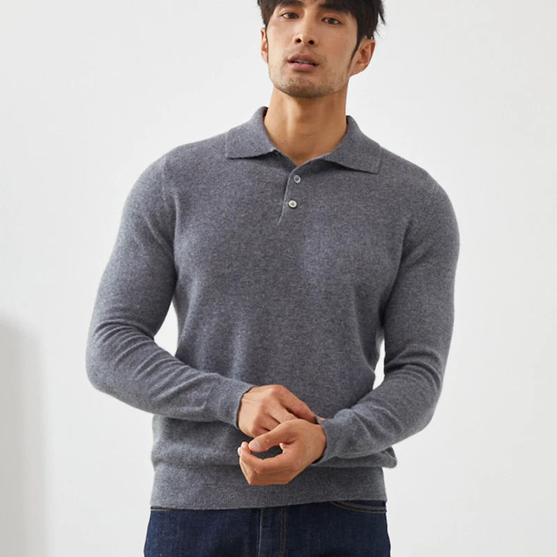 Men's Cashmere Polo Sweater