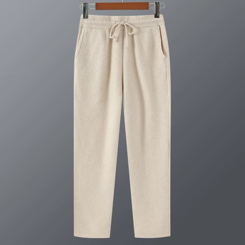 Mens Pure Merino Wool Knit Joggers
