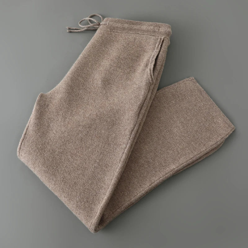 Mens Pure Merino Wool Knit Joggers