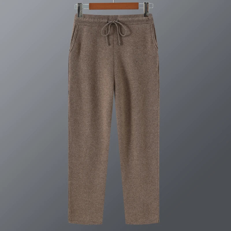 Mens Pure Merino Wool Knit Joggers