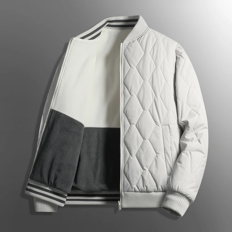 Men's Quilted Fleece Lined Bomber Jacket
