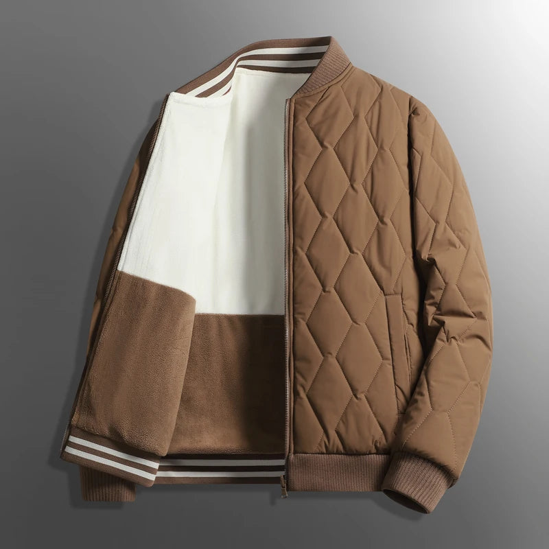 Men's Quilted Fleece Lined Bomber Jacket