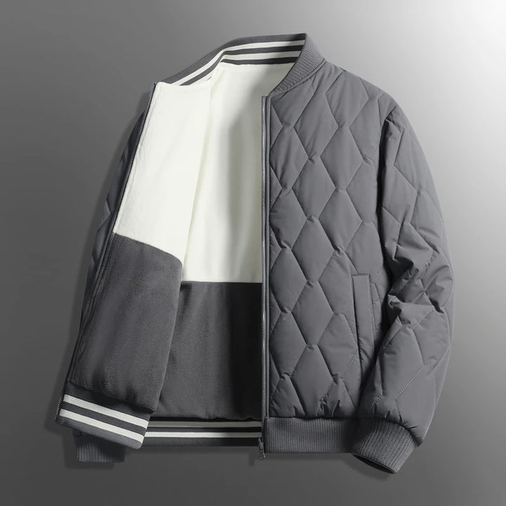 Men's Quilted Fleece Lined Bomber Jacket
