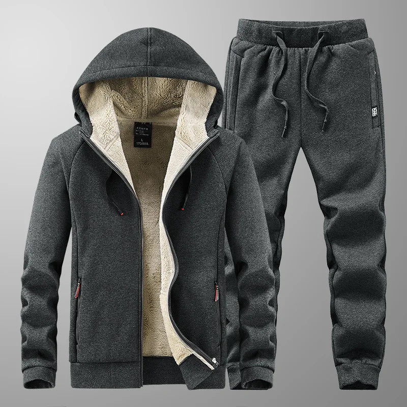 Men's Thermal Sherpa Lined Full-Zip Tracksuit