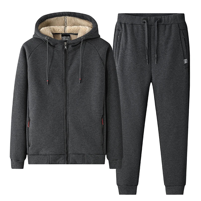 Men's Thermal Sherpa Lined Full-Zip Tracksuit