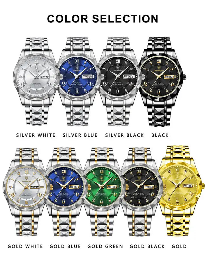 Mens Waterproof Stainless Steel Quartz Watch