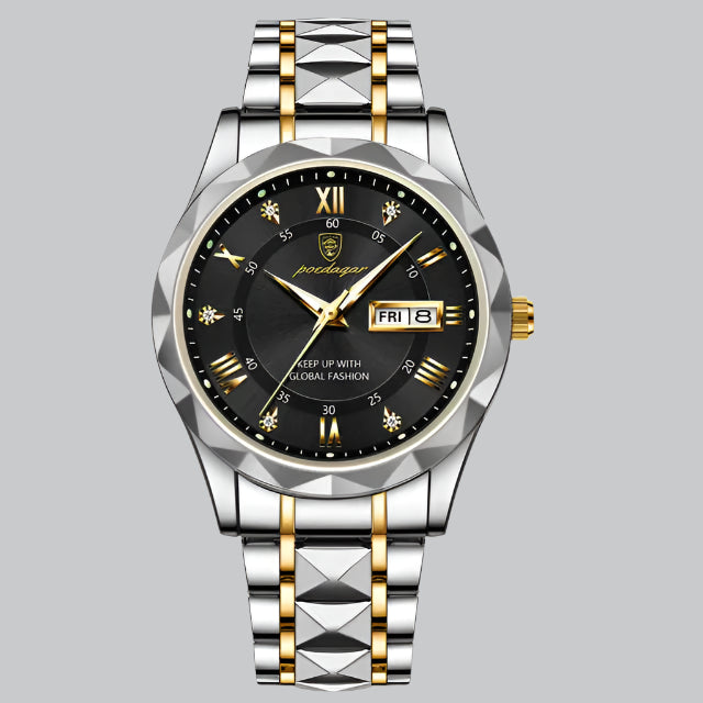 Mens Waterproof Stainless Steel Quartz Watch