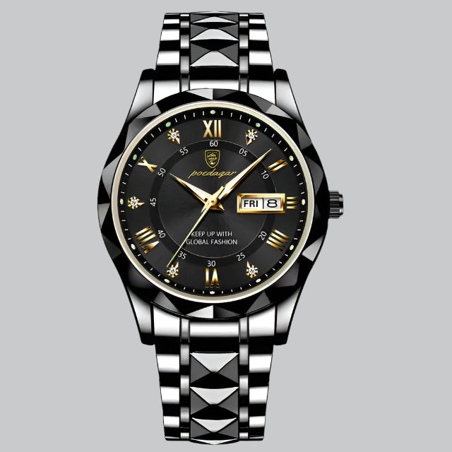 Mens Waterproof Stainless Steel Quartz Watch