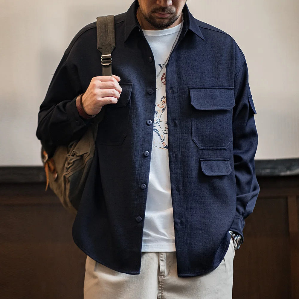 Men's Wrinkle-Free Loose Shirt Jacket