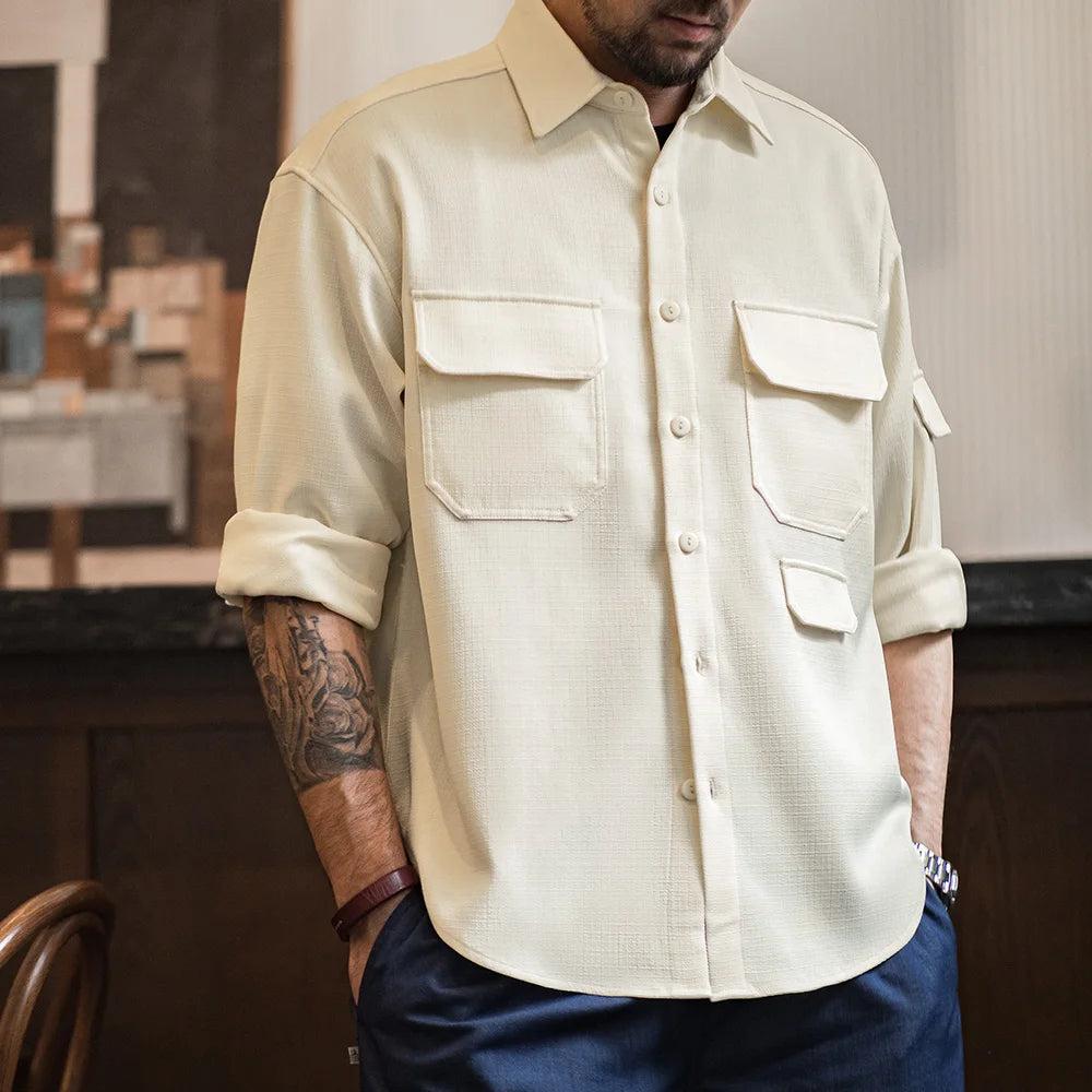 Men's Wrinkle-Free Loose Shirt Jacket