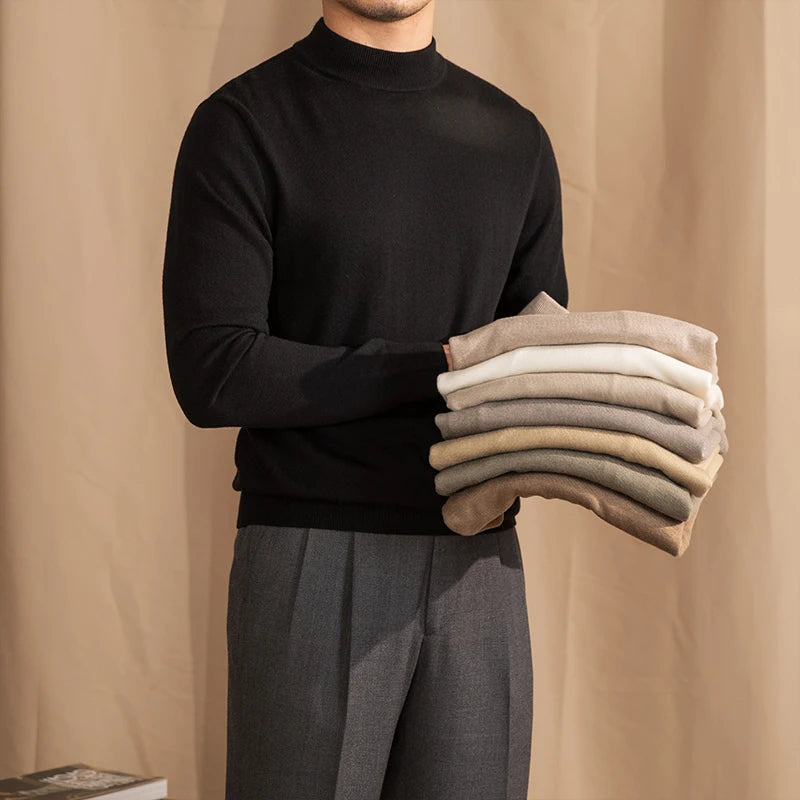 Merino Wool Half-Turtleneck Sweater
