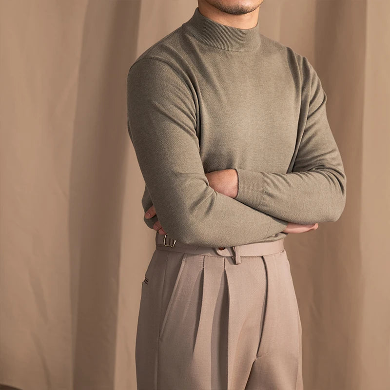 Merino Wool Half-Turtleneck Sweater